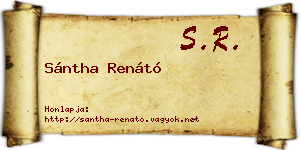 Sántha Renátó névjegykártya